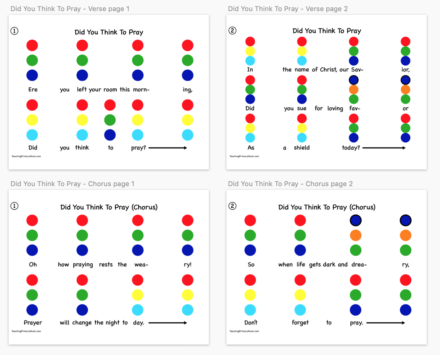 Hand Bell Charts and Melody Maps Printables Available!