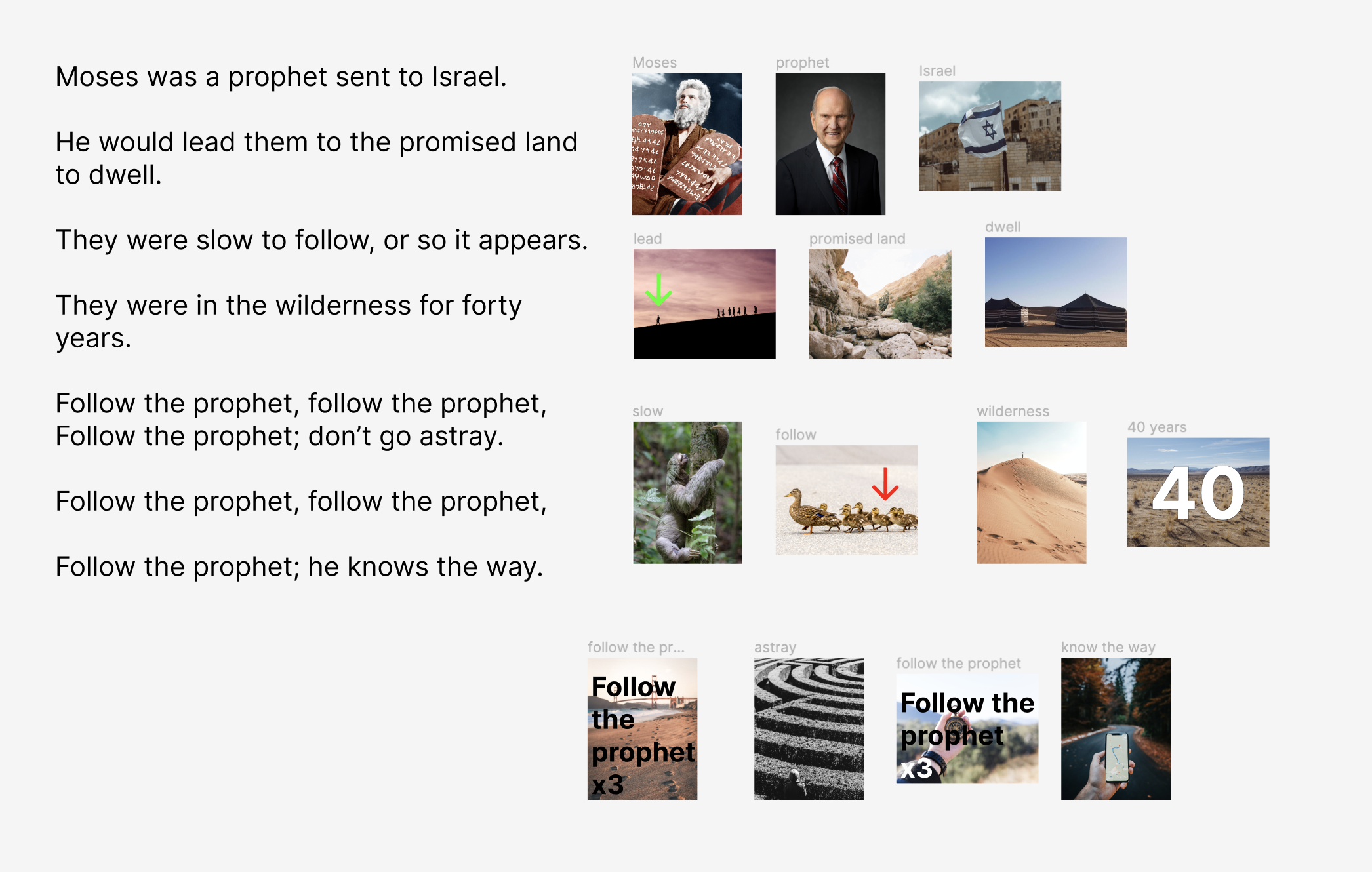 Free Printables  for Mixed up Picture Activity – Follow the Prophet, Moses verse